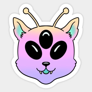 Alien Cat Cute Kawaii Kitten Sticker